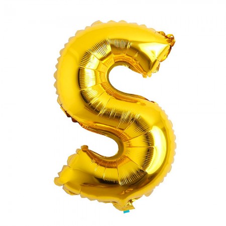 Balao Letra S Dourado 32 Polegadas