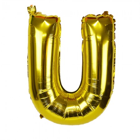 Balao Letra U Dourado 32 Polegadas