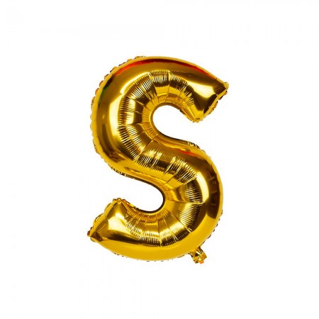 Balao Letra S Dourado 16 Polegadas