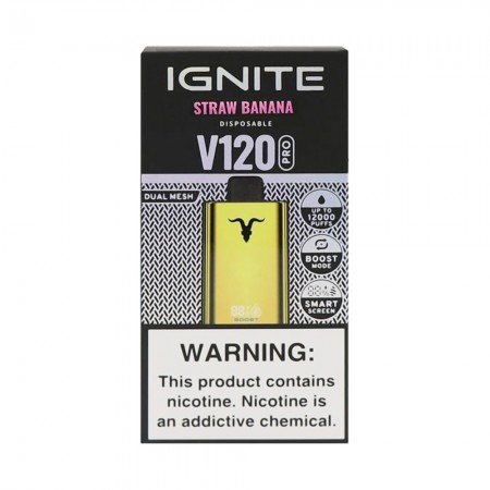 Dispositivo Descartavel Ignite V120 PRO 12000 Puffs Gold Straw Banana