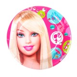 Pratos Descartveis para Festa Barbie 10 Unidades 23 x 23 cm
