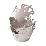 Kit Wraps para Cupcakes Carruagem W50 Prata 25pcs