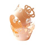 Kit Wraps para Cupcakes Carruagem W50 Nude 25pcs