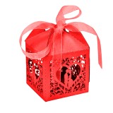 Caixas de Lembrancinhas para Festa Novios com Corao T11 Vermelho 25pcs