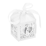 Caixas de Lembrancinhas para Festa Novios com Corao T11 Branco 25pcs