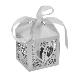 Caixas de Lembrancinhas para Festa Novios com Corao T11 Cinza 25pcs