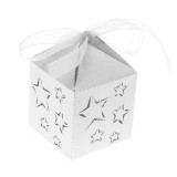 Caixas de Lembrancinhas para Festa Estrela T42 Branco 25pcs