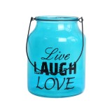 Vaso Decorativo Holly com Asa Metlica Azul