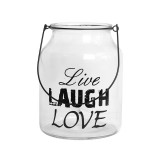 Vaso Decorativo Holly com Asa Metlica Transparente