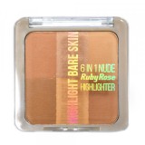 P Iluminador Ruby Rose Bare Skin 6 em 1 Nude HB-7214 #3