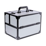 Maleta de Maquiagem  A-3563 Tamanho Medio Prata/Preto