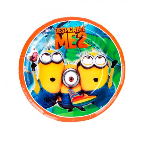 Anúncio: Pratos Descart Veis Minions Para Festa 10 Unidades 18 X 18 Cm