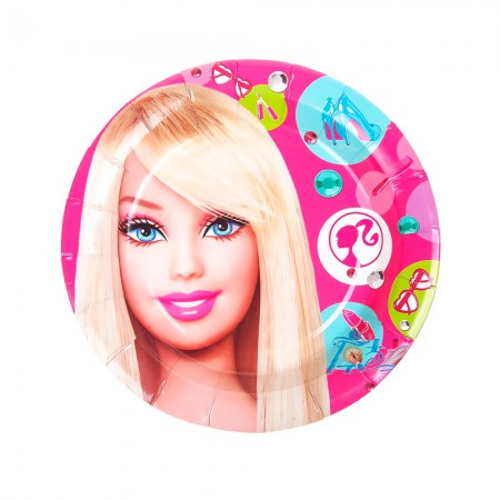 Anúncio: Pratos Descart Veis Barbie Para Festa 10 Unidades 18 X 18 Cm