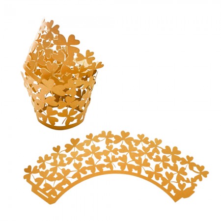 Anúncio: Kit Wraps para Cupcakes Trevo W08 Dourado 25pcs