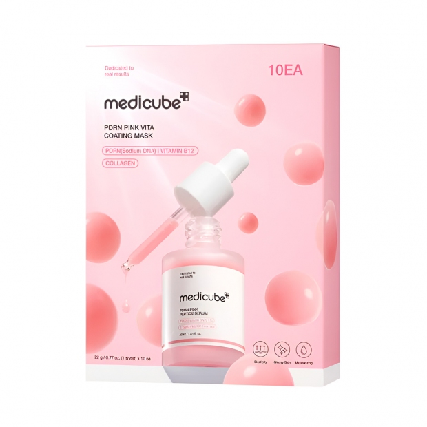 Anúncio: Mascara Facial Medicube Pdrn Pink Vita Coating 27g 4pcs