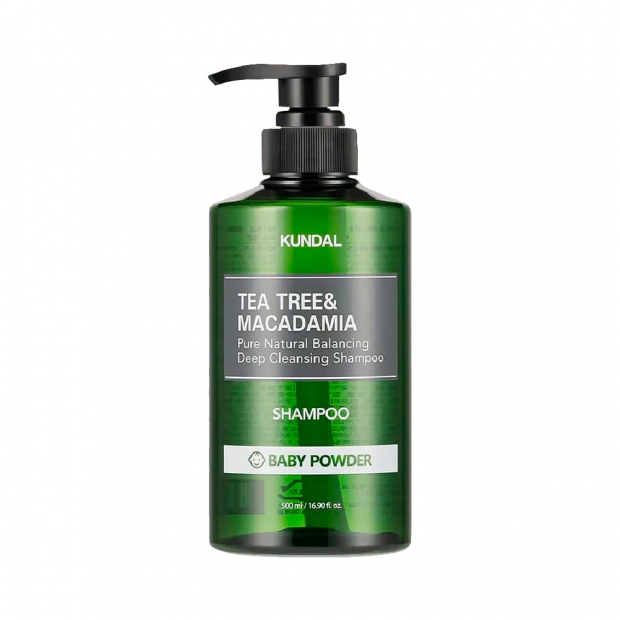 Anúncio: Shampoo KUNDAL Tea Tree & Macadamia Pure Natural Balancing Deep Cleansing Baby Powder 500ml