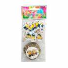 Kit Party Flavor Toppers e Forminhas para Cupcake Minions 24pcs