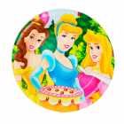 Pratos Descart�veis para Festa Princesas 10 Unidades 23 x 23 cm