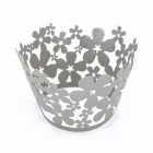 Kit Wraps para Cupcakes Flores W07 Cinza 25pcs