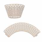 Kit Wraps para Cupcakes Cora��es W25 Branco 25pcs