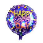 Bal�o para Festas Happy BirthDAY Roxo