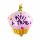 Bal�o para Festas Cupcake com Vela YSBLM31 Rosa