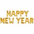 Kit Bal�es Frase HAPPY NEW YEAR Dourado