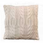 Capa de Almofada Croch� de L� com Tran�ado Beige