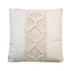 Capa de Almofada Bege Trenzado Quadril�tero em Meio