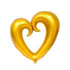 Bal�o para Festas Cora��o Vazado Dourado