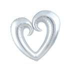 Bal�o para Festas Cora��o Vazado Prata