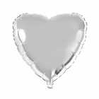 Bal�o para Festas Cora��o Prata Liso Pequeno