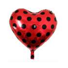 Bal�o para Festas Cora��o com Bolinhas YSBLH92 Vermelho-Preto