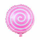 Bal�o para Festas Pirulito Espiral Rosa Branco