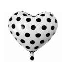Bal�o para Festas Cora��o com Bolinhas H94 Branco-Preto