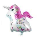 Bal�o para Festas Unicornio Happy Birthday