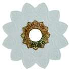 Prato Narguile EBS Flower Branco Dourado