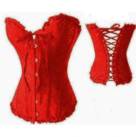 Corset Espartiho Bustiers Icandy Beauty 213065 Vermelho S com Calcinha
