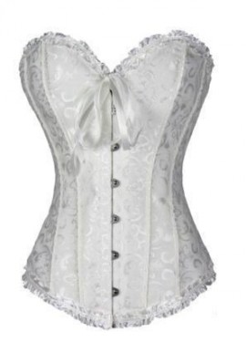 Corset Apricot Branco + Calcinha (XS)