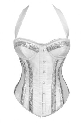 Corset Apricot Branco + Calcinha (M) 661