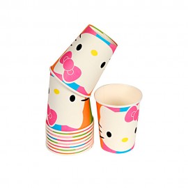 Copo de Papel Descartvel para Festa Hello Kitty 10 Unidades