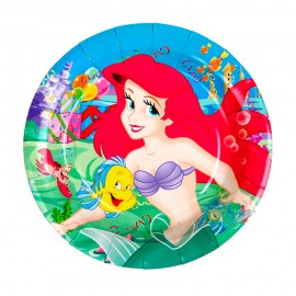 Pratos Descartveis para Festa Ariel 10 Unidades 23 x 23 cm