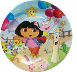 Pratos Descartveis para Festa Dora 10 Unidades 23 x 23 cm