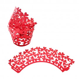 Kit Wraps para Cupcakes Trevo W08 Vermelho 25pcs