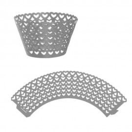 Kit Wraps para Cupcakes Coraes W25 Cinza 25pcs