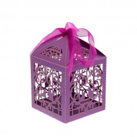 Caixas de Lembrancinhas para Festa Pssaros T06 Lilas 25pcs