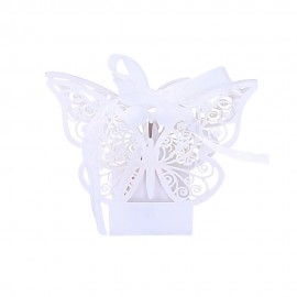 Caixas de Lembrancinhas para Festa Borboleta T16 Branco 25pcs