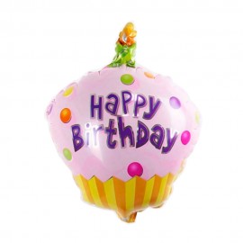Balo para Festas Cupcake com Vela YSBLM31 Rosa
