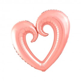 Balo para Festas Corao Vazado YSBLY243 Rosa