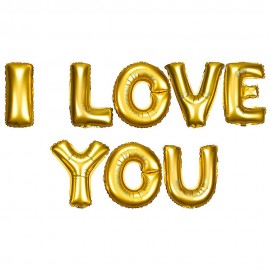 Bales Frase I LOVE YOU Dourado